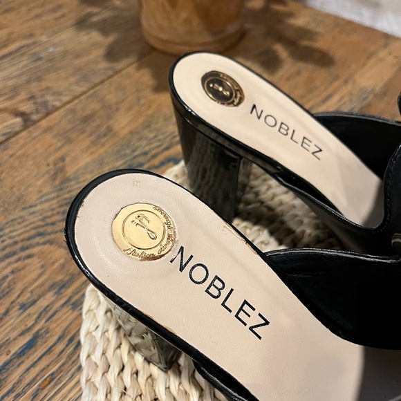 🖤 Noblez Black Patent Slide Heels – Size 39 - Picture 6 of 11